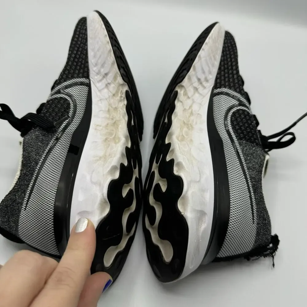 Nike Women's React Infinity Run Flyknit 3 Black White Size 8.5 Mens 10 Womens